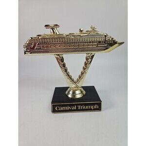 Carnival Cruise Line Triumph Mini Ship On A Stick "Solid Gold Plastic" Trophy